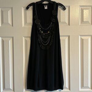 Nanette Lepore Women’s Chain Neck Black Sweater Tank Dress